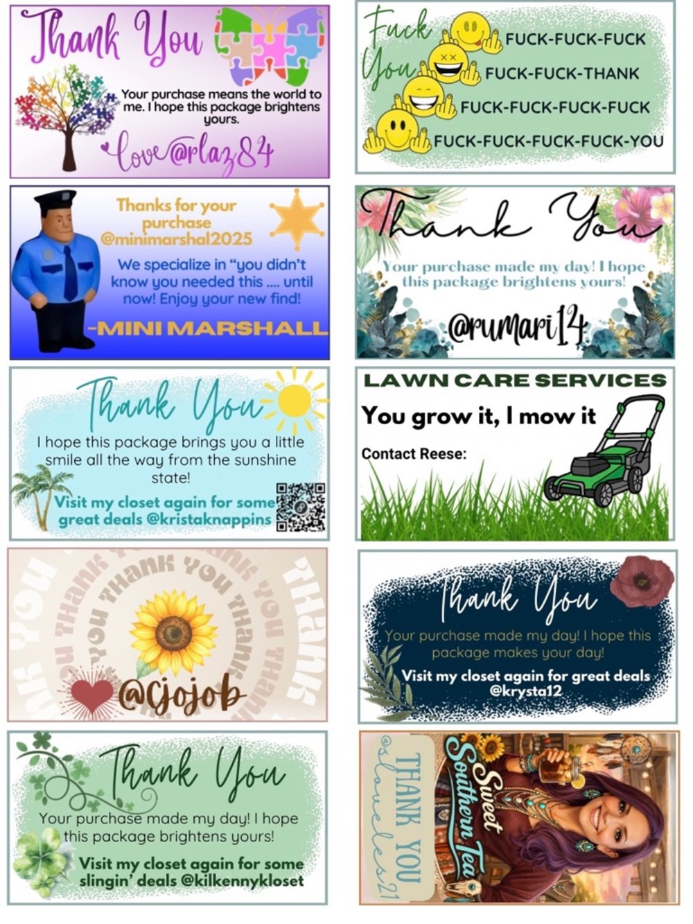 Customized Thank You Cards (20), Handmade - Picture 10 of 13
